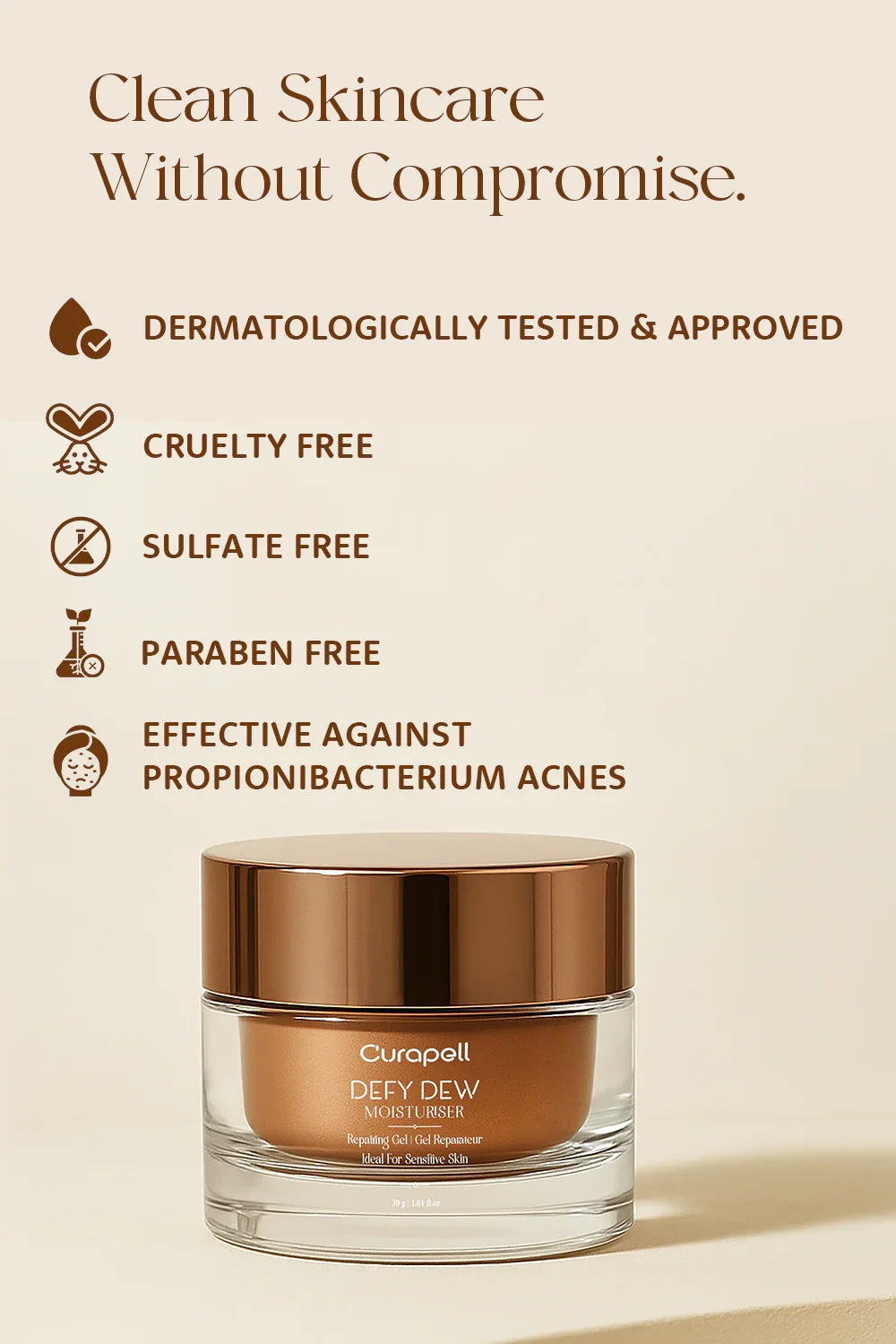 Defy Dew Moisturiser by Curapell – Lightweight Hydration for Sensitive Skin