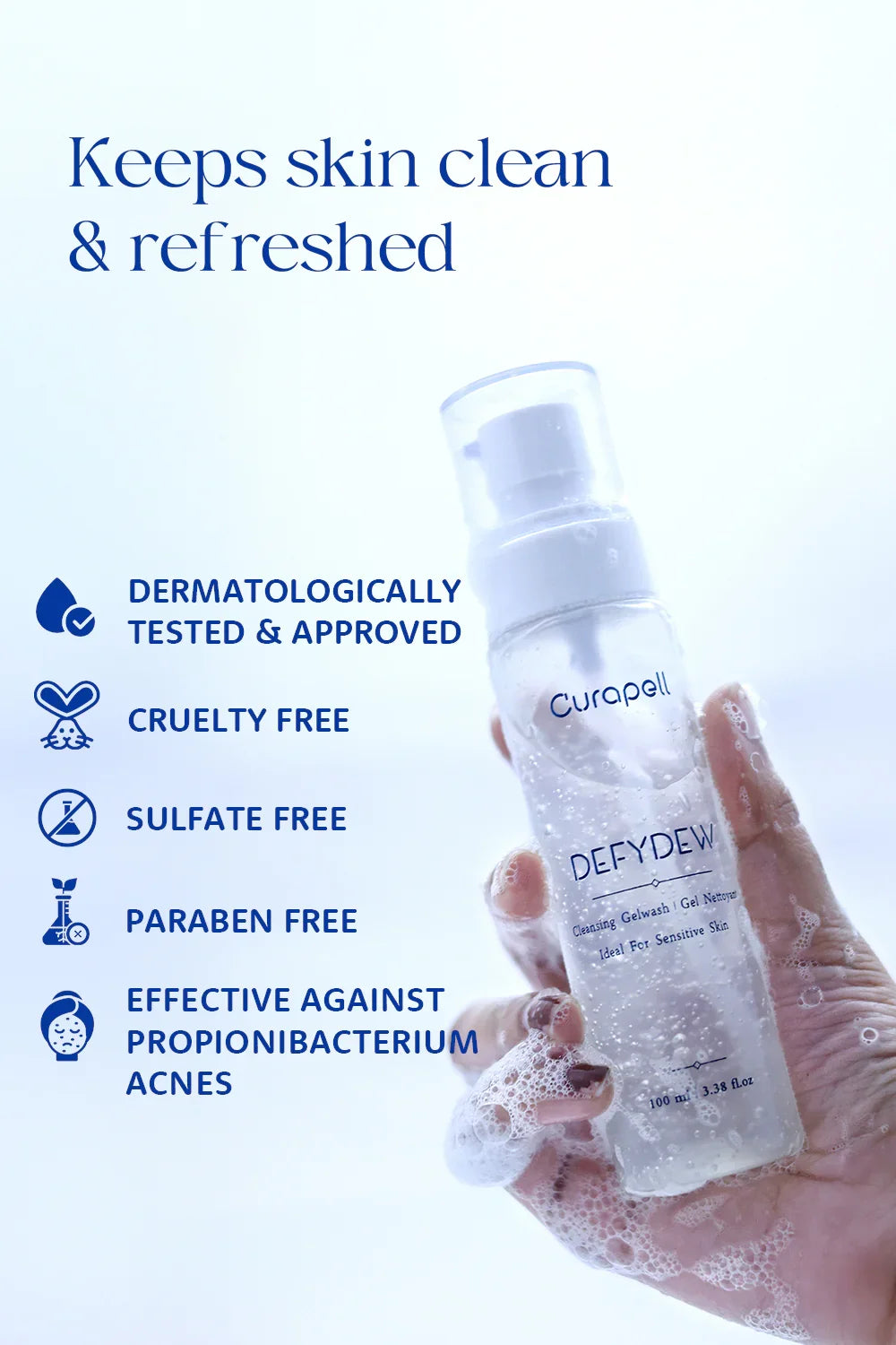 Curapell Defy Dew Gelwash for acne-prone skin