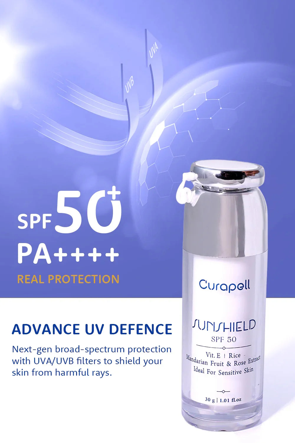 Curapell Sunshield daily sunscreen for all skin types