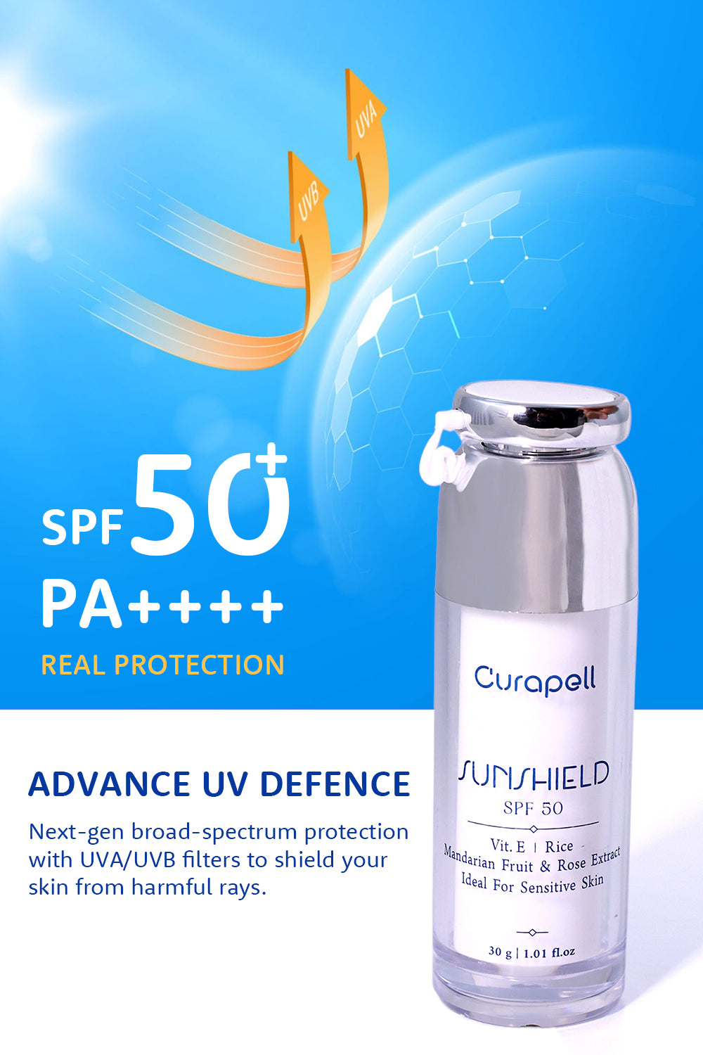 Curapell Radiant Defense Kit – Gentle Cleanse & Powerful Sun Protection for Sensitive Skin