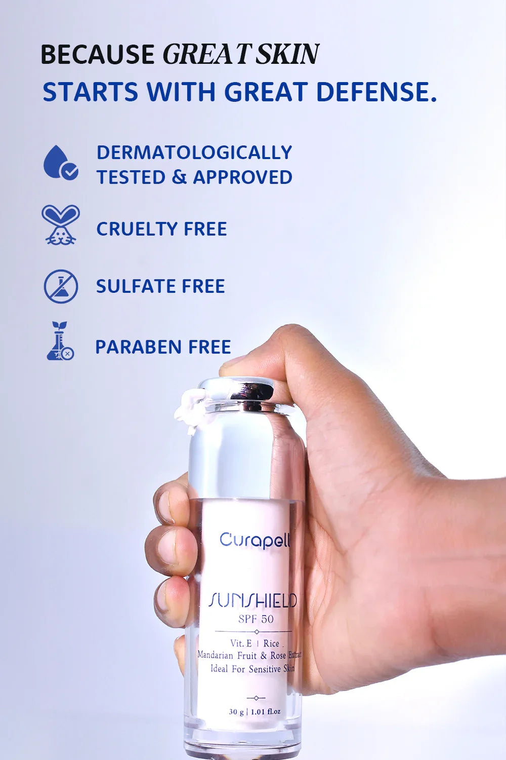 Curapell Sunshield daily sunscreen for all skin types