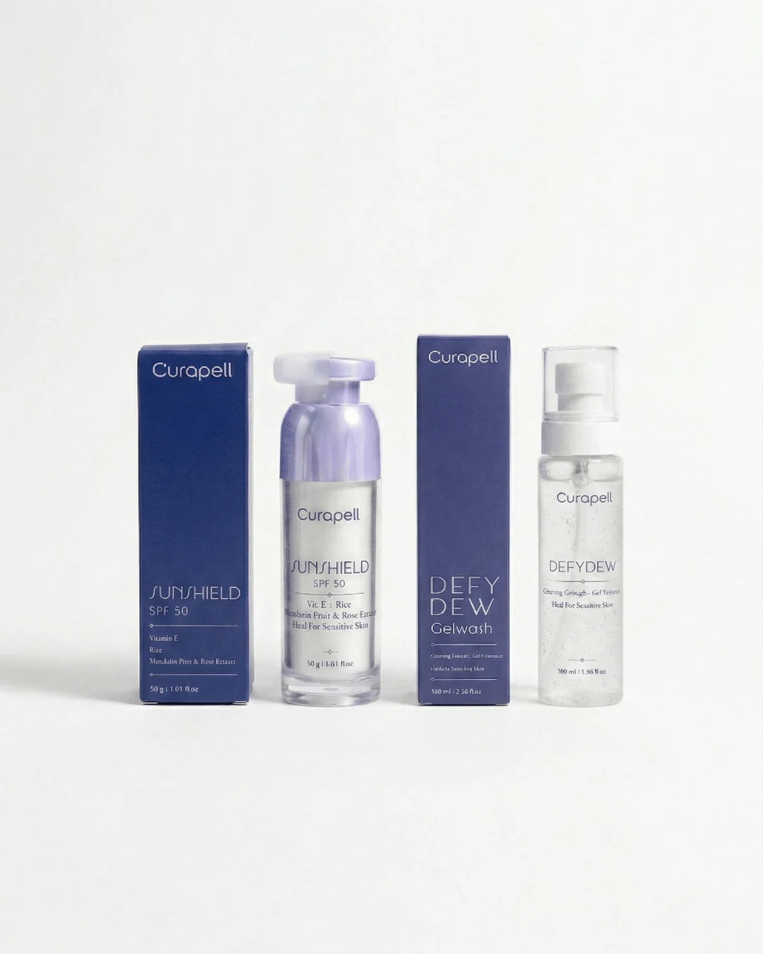 Curapell Radiant Defense Kit – Gentle Cleanse & Powerful Sun Protection for Sensitive Skin