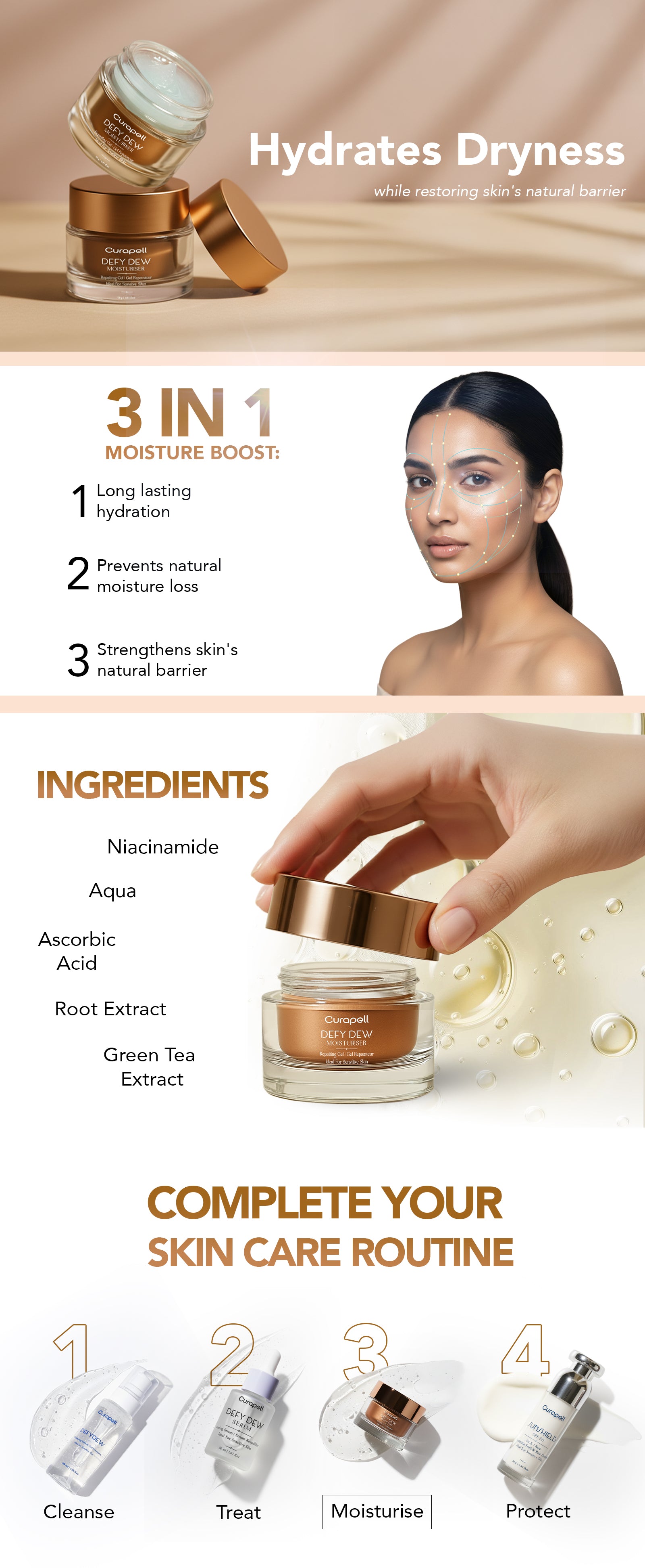 Defy Dew Gel Moisturiser for Skin Barrier Repair – curapell